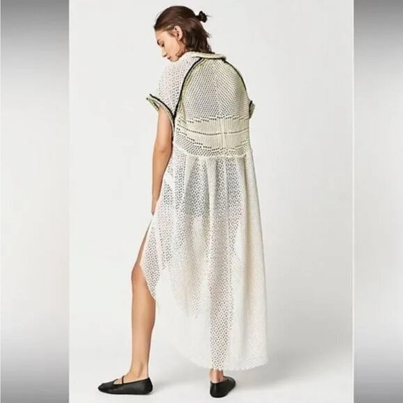 NWT Free People Kelly Crochet Maxi Swim Cover Up Beach Summer Medium JB - Picture 2 of 10